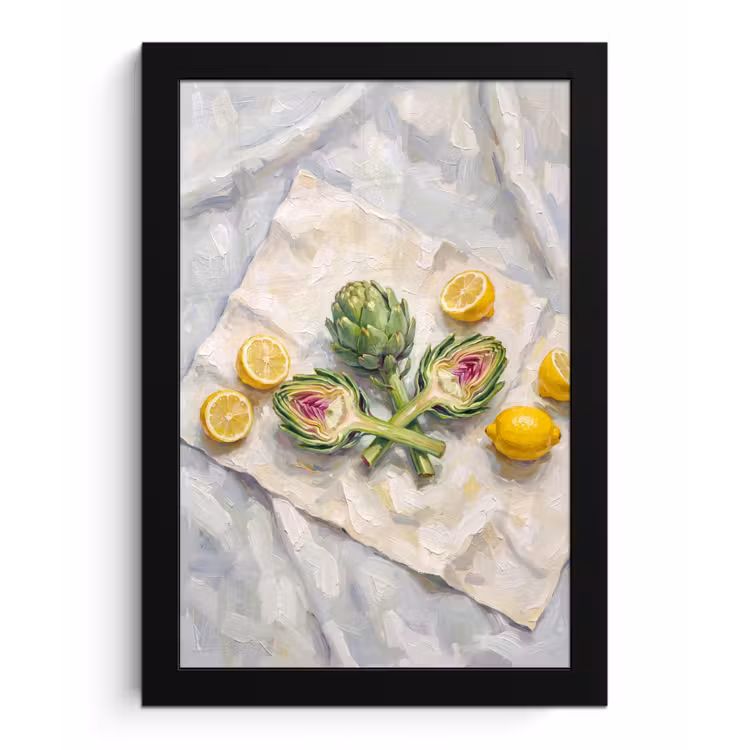 Poster met lijst - Artisjok - Citroen - Eten — 1