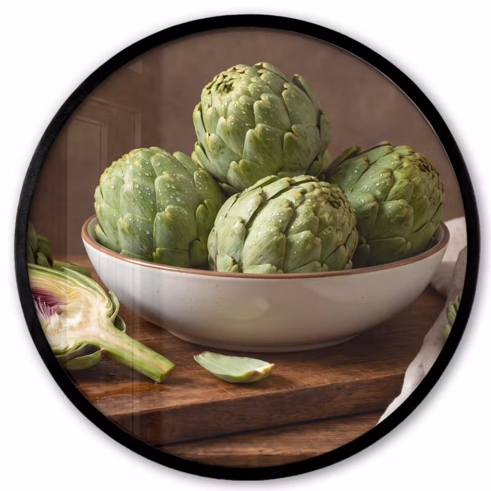 Ronde fotolijst - Groenten - Artisjok - Keuken — 1