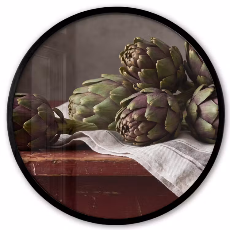 Ronde fotolijst - Artisjok - Eten - Rustiek — 1