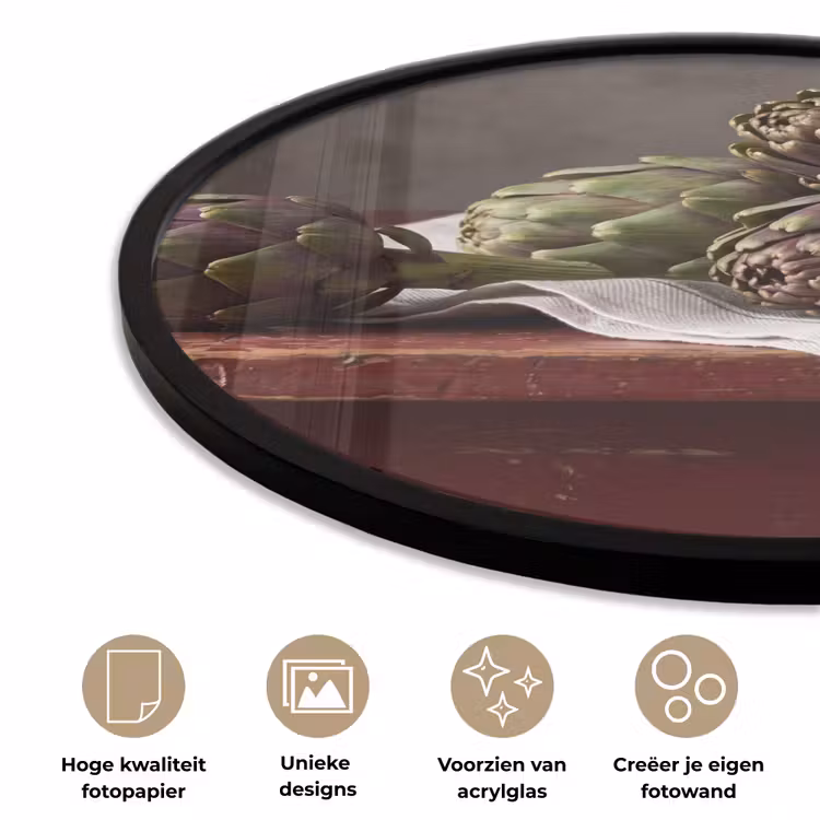 Ronde fotolijst - Artisjok - Eten - Rustiek — 2