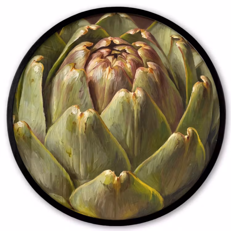 Ronde fotolijst - Groente - Artisjok - Groen — 1