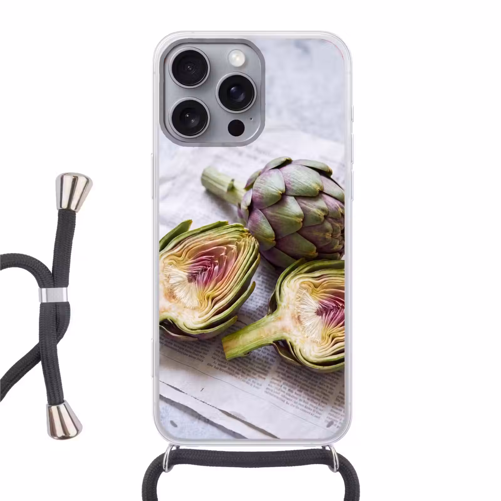 Telefoonhoesje met koord - Artisjok - Doorgesneden - Eten — 1