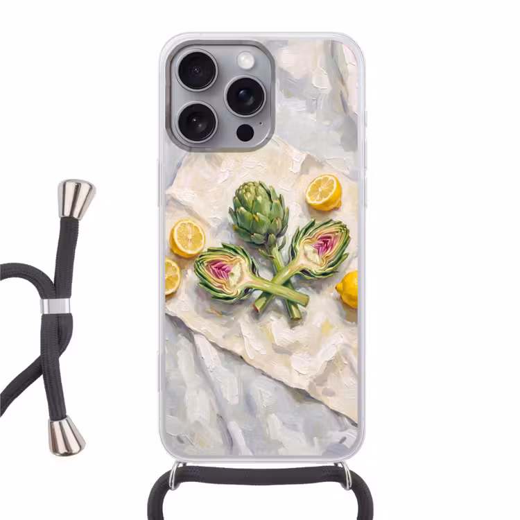 Telefoonhoesje met koord - Artisjok - Citroen - Eten — 1