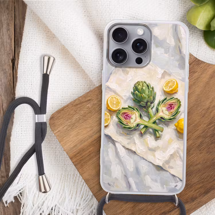 Telefoonhoesje met koord - Artisjok - Citroen - Eten — 3