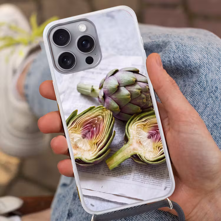 Telefoonhoesje met koord - Artisjok - Doorgesneden - Eten — 2