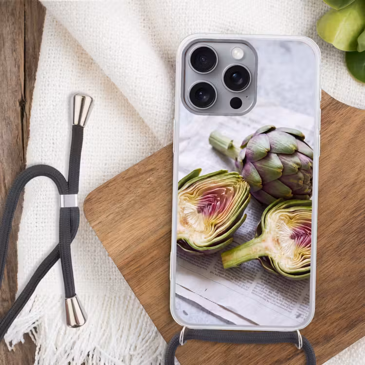Telefoonhoesje met koord - Artisjok - Doorgesneden - Eten — 3