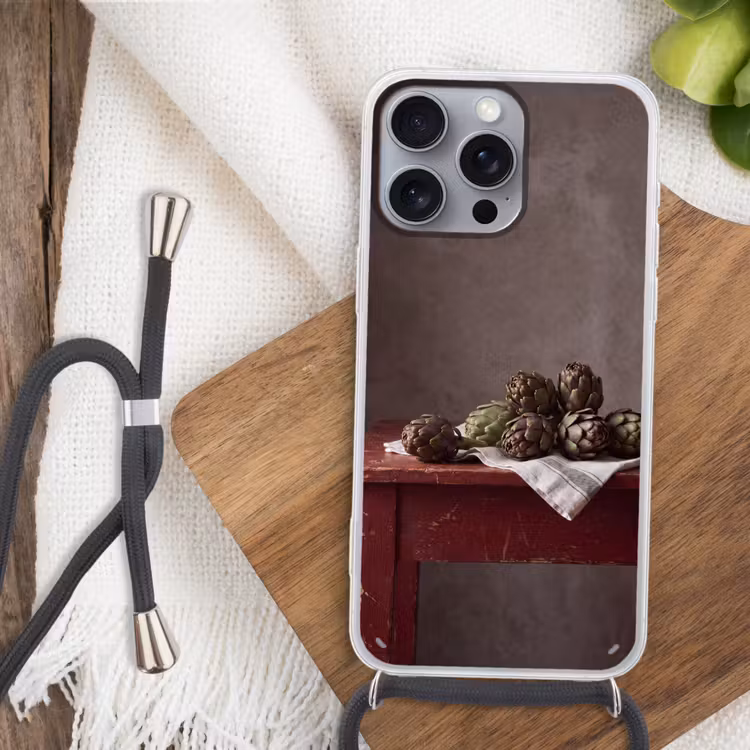 Telefoonhoesje met koord - Artisjok - Eten - Rustiek — 3