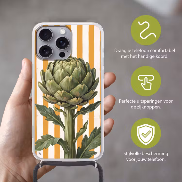 Telefoonhoesje met koord - Artisjok - Modern - Groente — 4