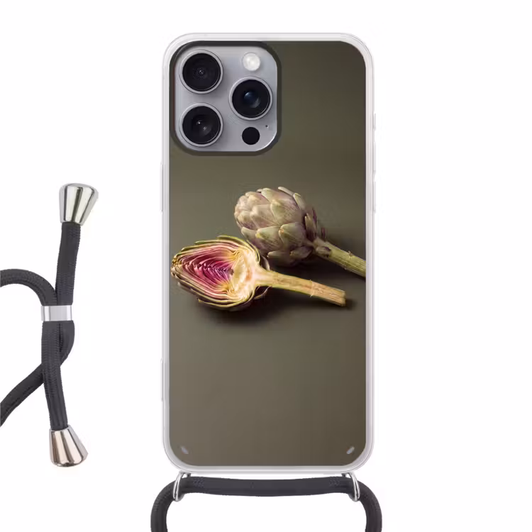 Telefoonhoesje met koord - Artisjok - Paars - Voedsel — 1