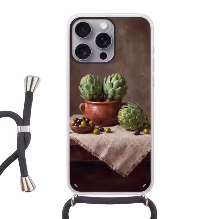 Telefoonhoesje met koord - Artisjokken - Olijven - Eten — 1