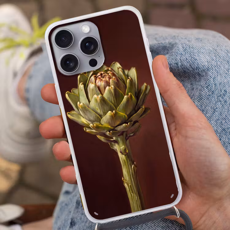 Telefoonhoesje met koord - Groente - Artisjok - Groen — 2