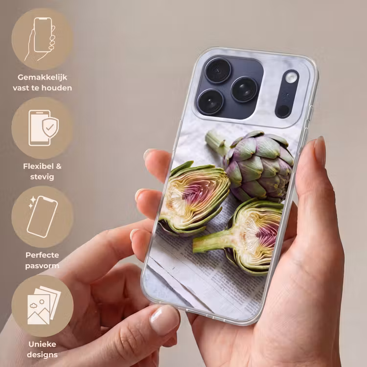 Telefoonhoesje Softcase - Artisjok - Doorgesneden - Eten — 4