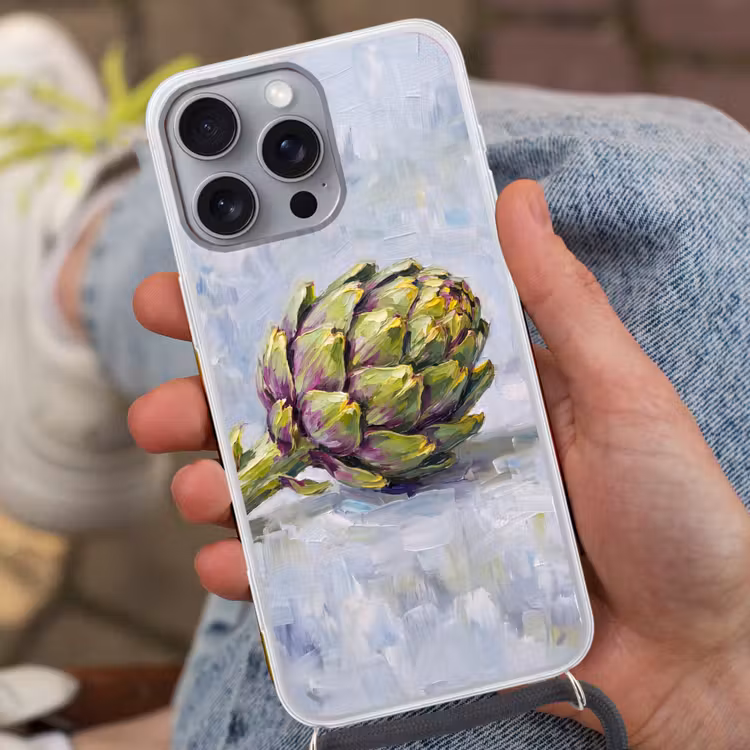 Telefoonhoesje met koord - Eten - Artisjok - Modern — 2