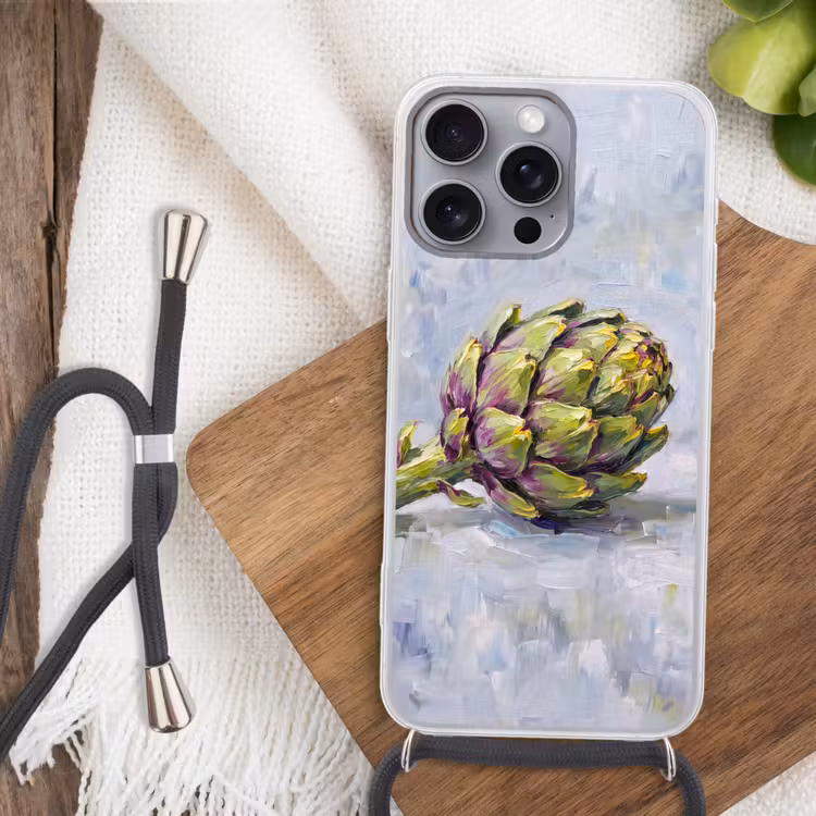 Telefoonhoesje met koord - Eten - Artisjok - Modern — 3