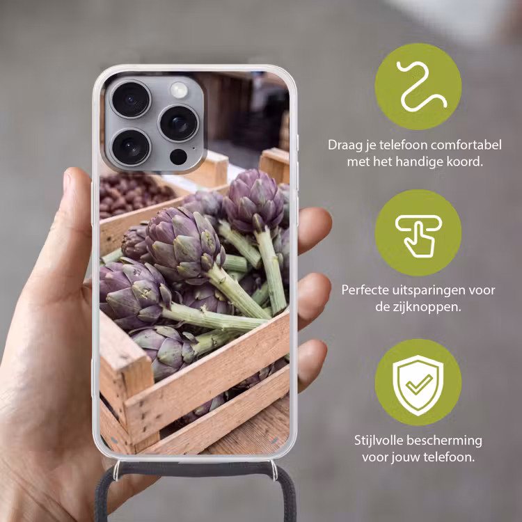 Telefoonhoesje met koord - Groenten - Markt - Vers — 4