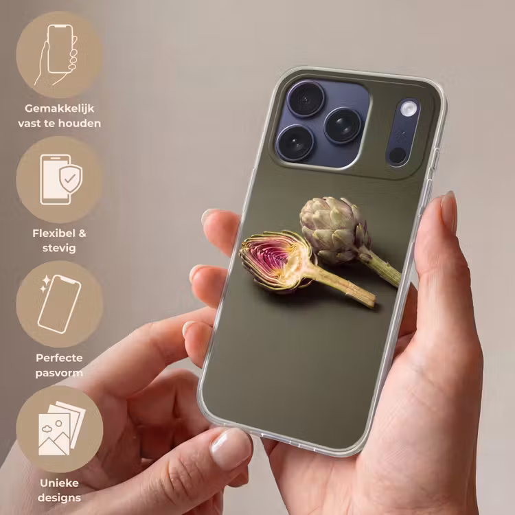 Telefoonhoesje Softcase - Artisjok - Paars - Voedsel — 4