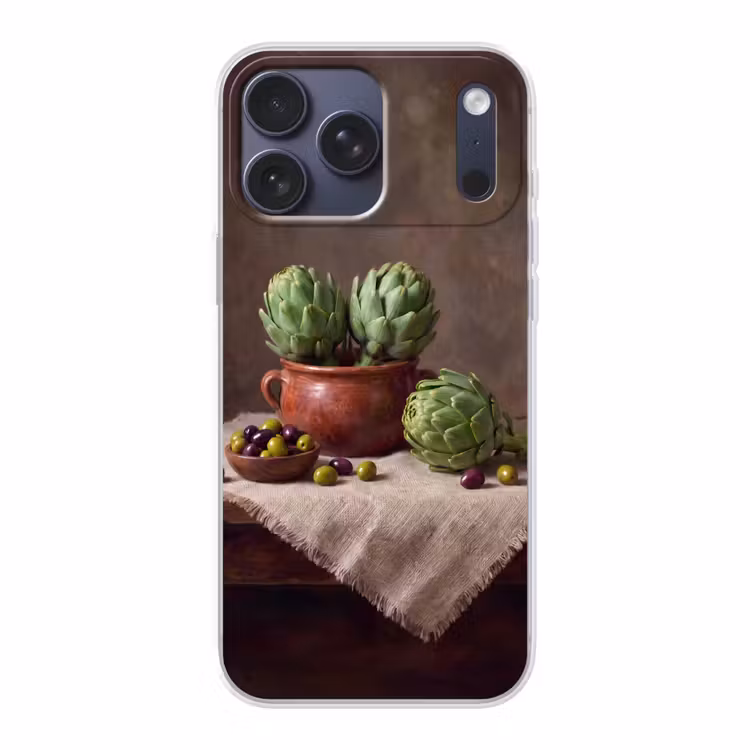 Telefoonhoesje Softcase - Artisjokken - Olijven - Eten — 1