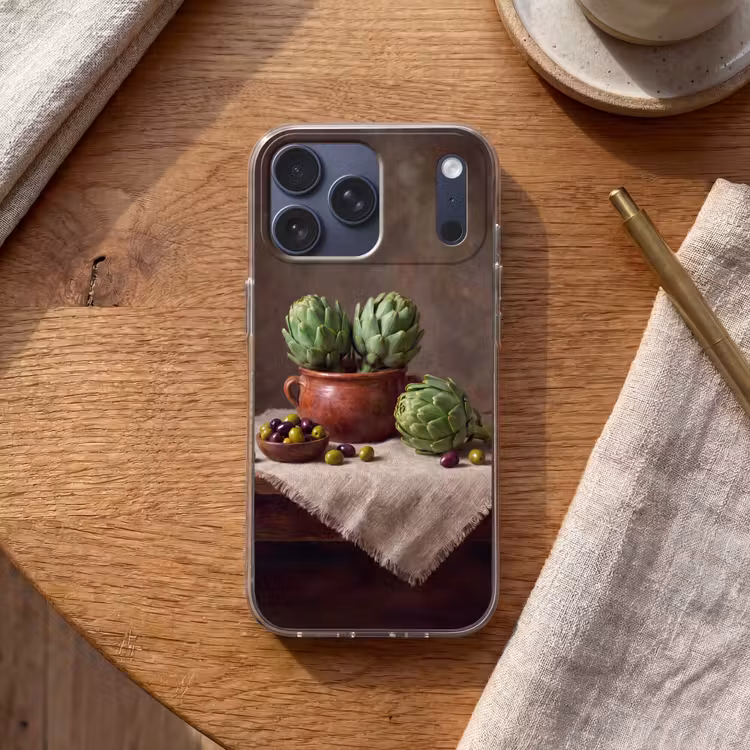 Telefoonhoesje Softcase - Artisjokken - Olijven - Eten — 2