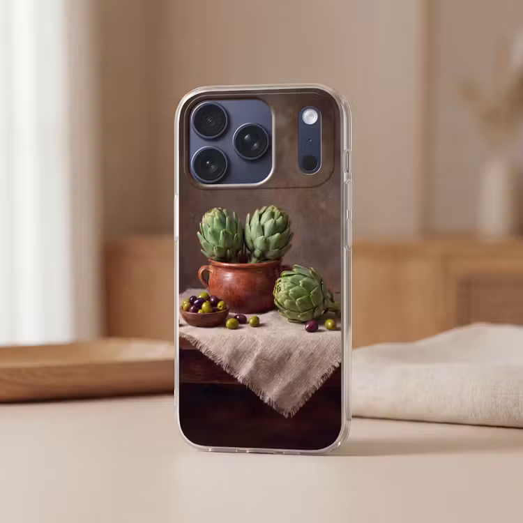Telefoonhoesje Softcase - Artisjokken - Olijven - Eten — 3