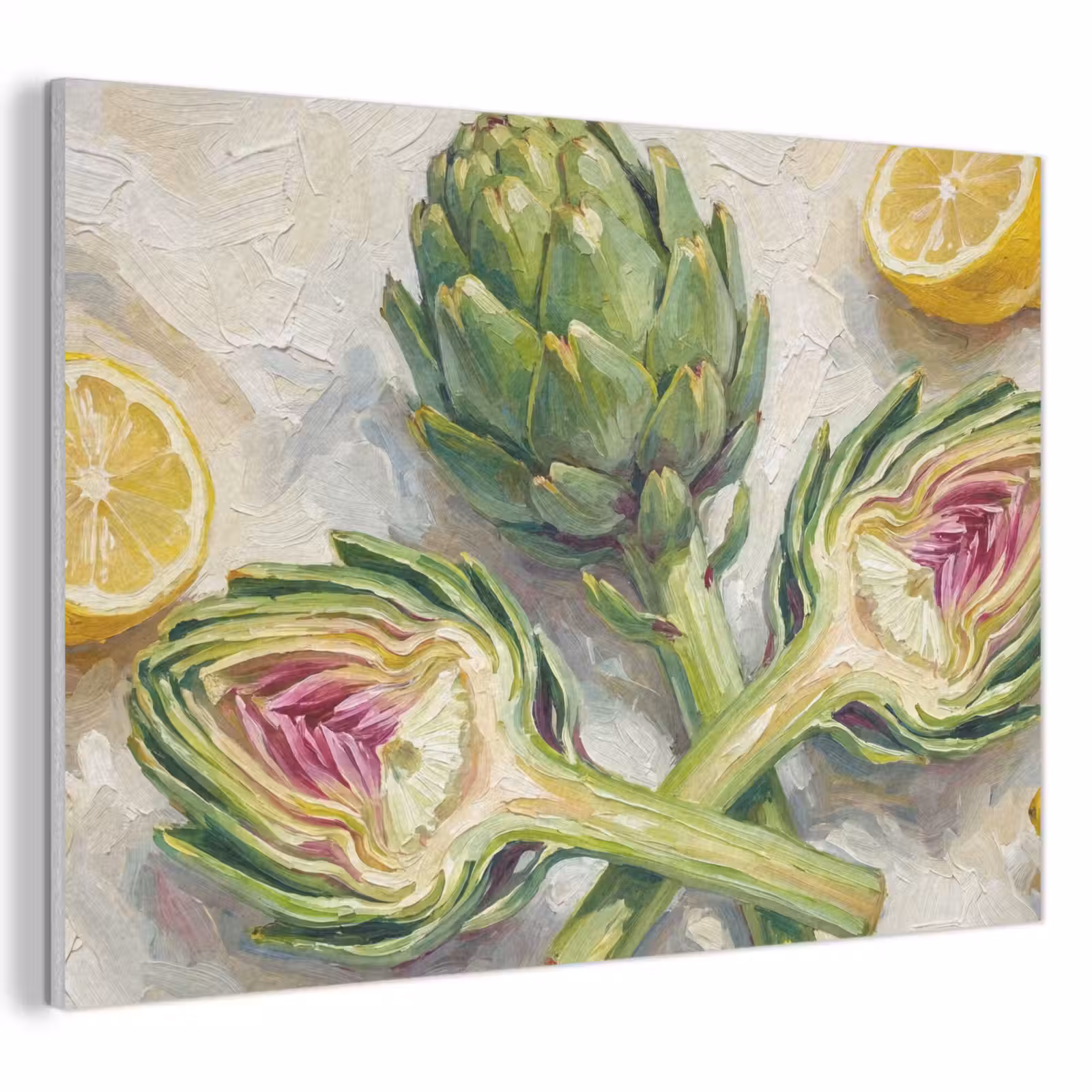 Akoestisch schilderij - Artisjok - Citroen - Eten — 1