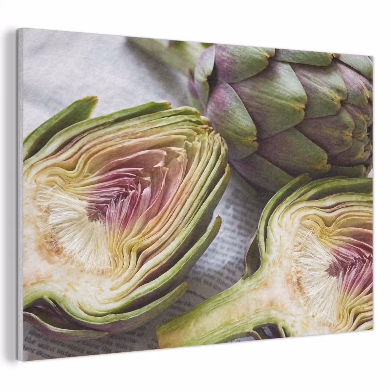 Akoestisch schilderij - Artisjok - Doorgesneden - Eten — 1