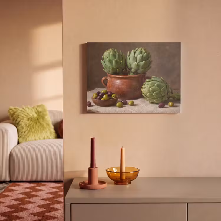 Akoestisch schilderij - Artisjokken - Olijven - Eten — 2