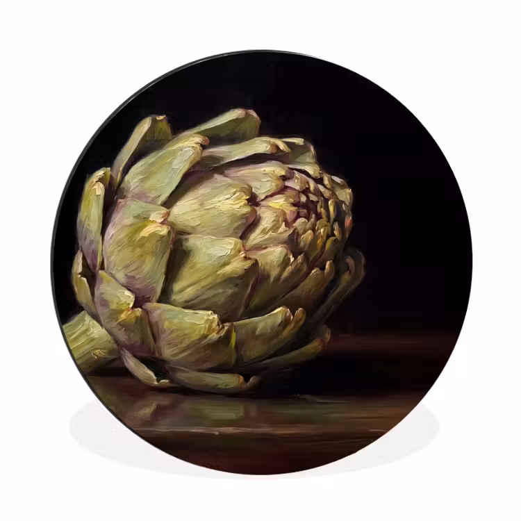 Wandcirkel - Aluminium - Artichok - Eten - Klassiek — 1