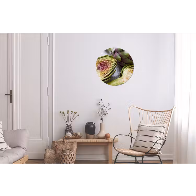 Wandcirkel - Aluminium - Artisjok - Doorgesneden - Eten — 2