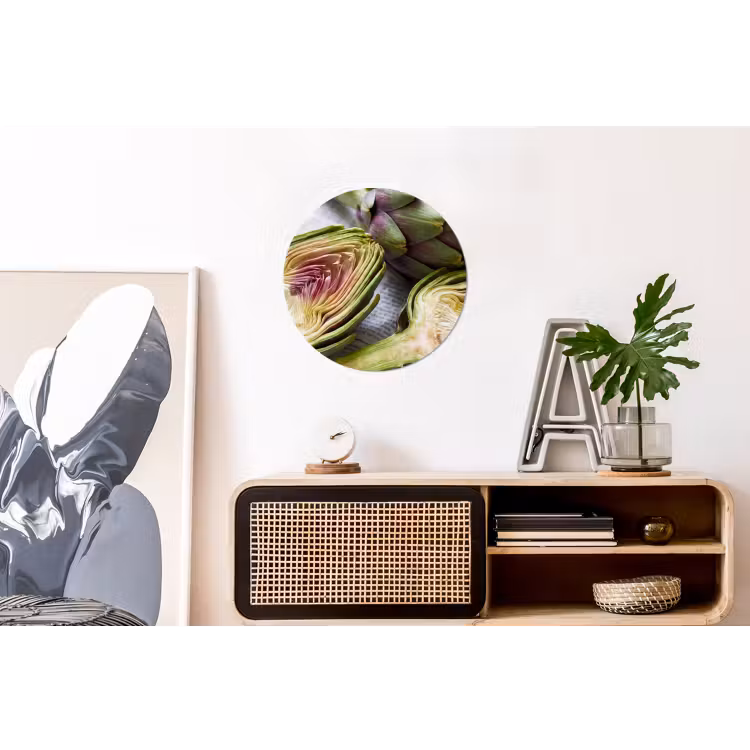 Wandcirkel - Aluminium - Artisjok - Doorgesneden - Eten — 3