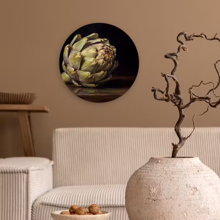 Wandcirkel - Glas - Artichok - Eten - Klassiek — 2