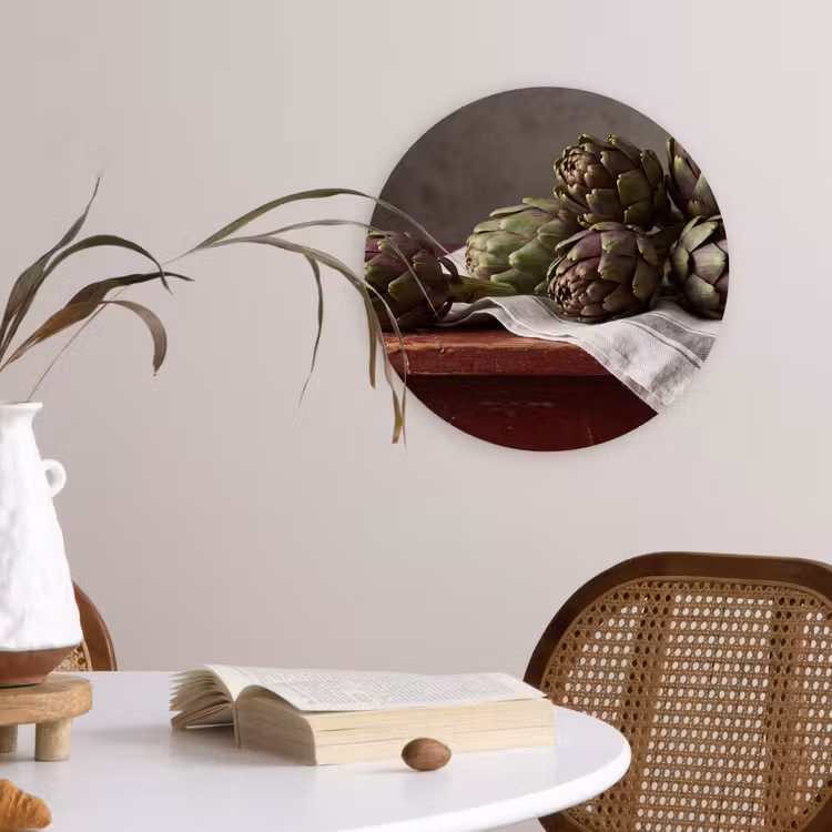 Wandcirkel - Glas - Artisjok - Eten - Rustiek — 4