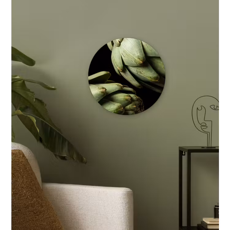Wandcirkel - Glas - Artisjok - Groen - Eten — 3