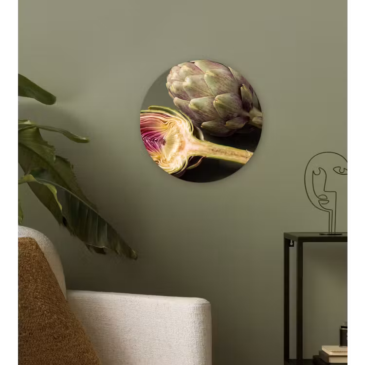 Wandcirkel - Glas - Artisjok - Paars - Voedsel — 3