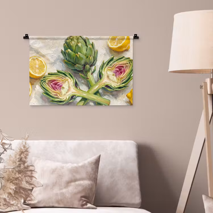 Wandkleed - Artisjok - Citroen - Eten — 2