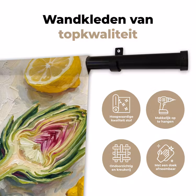 Wandkleed - Artisjok - Citroen - Eten — 3