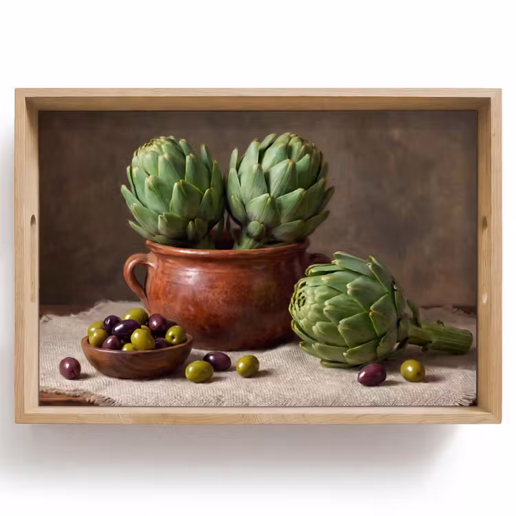 Dienblad - Artisjokken - Olijven - Eten — 1