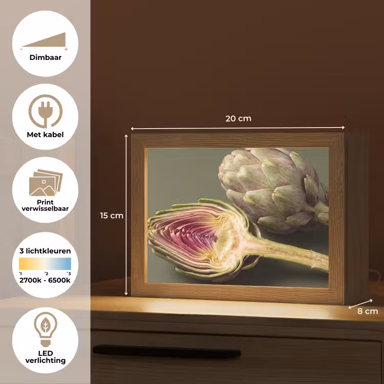 Lightbox - Wandlamp - Artisjok - Paars - Voedsel — 9