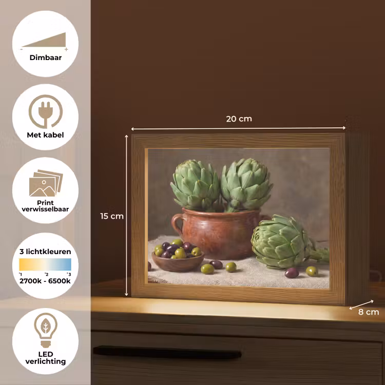 Lightbox - Wandlamp - Artisjokken - Olijven - Eten — 9