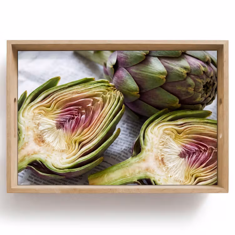 Dienblad - Artisjok - Doorgesneden - Eten — 1