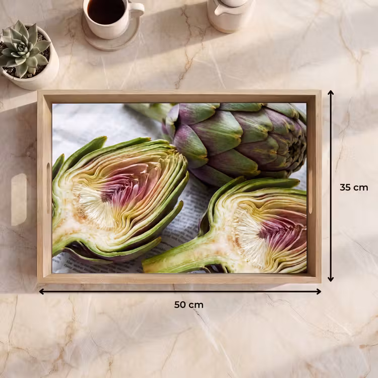 Dienblad - Artisjok - Doorgesneden - Eten — 9