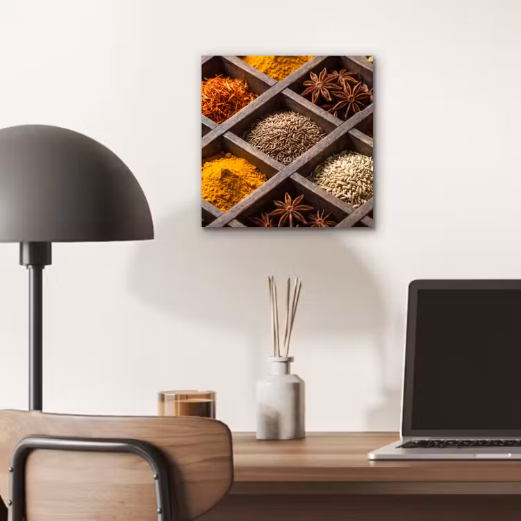Aluminium schilderij - Kruiden - Houten - Eten — 6