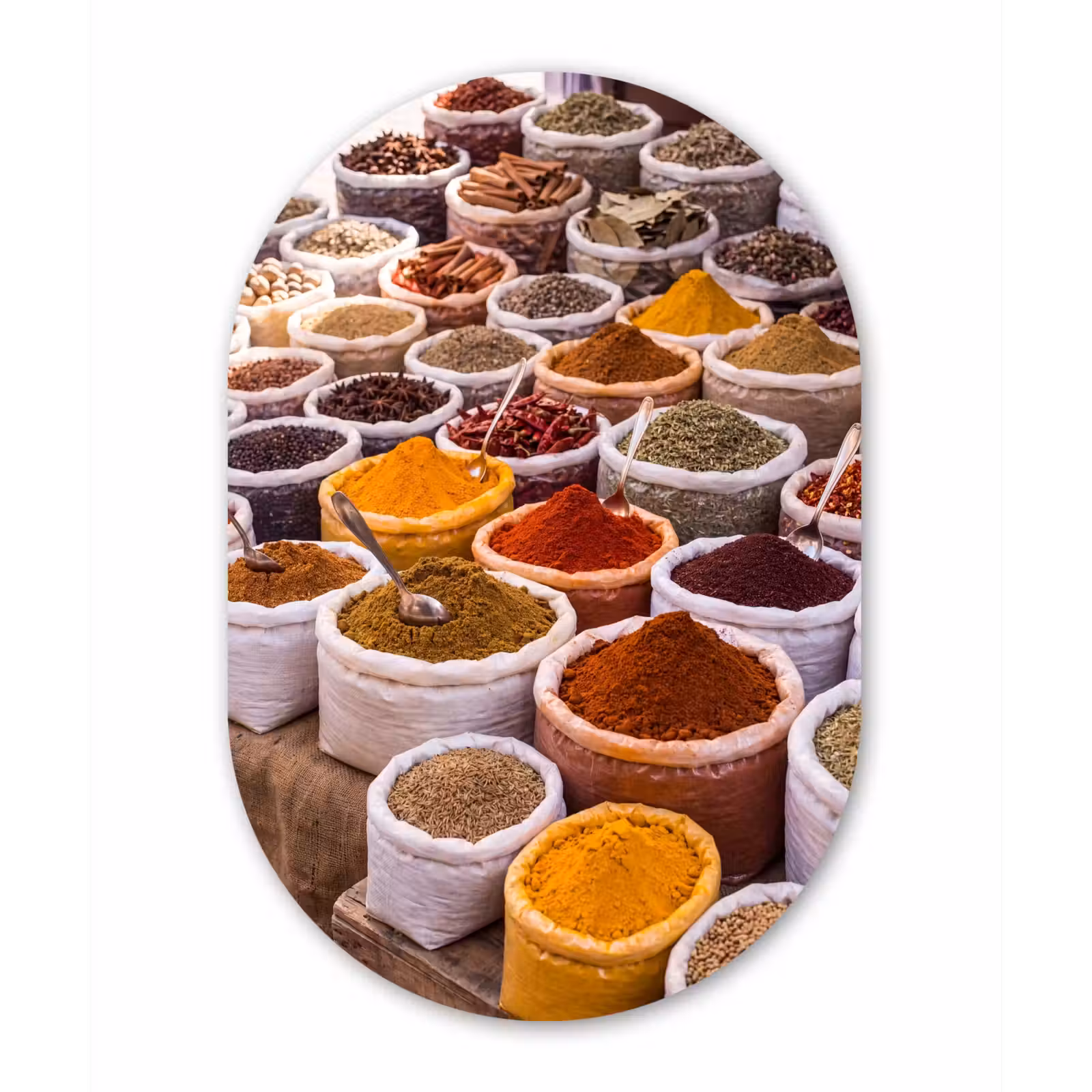 Muurovaal aluminium - Kruiden - Markt - Eten — 1
