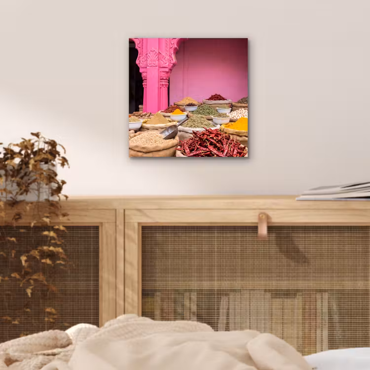 Aluminium schilderij - Kruiden - Markt - Roze — 4