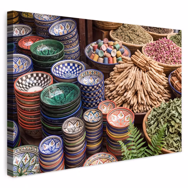 Buiten canvas - Aardewerk - Oosters - Kleurrijk — 1
