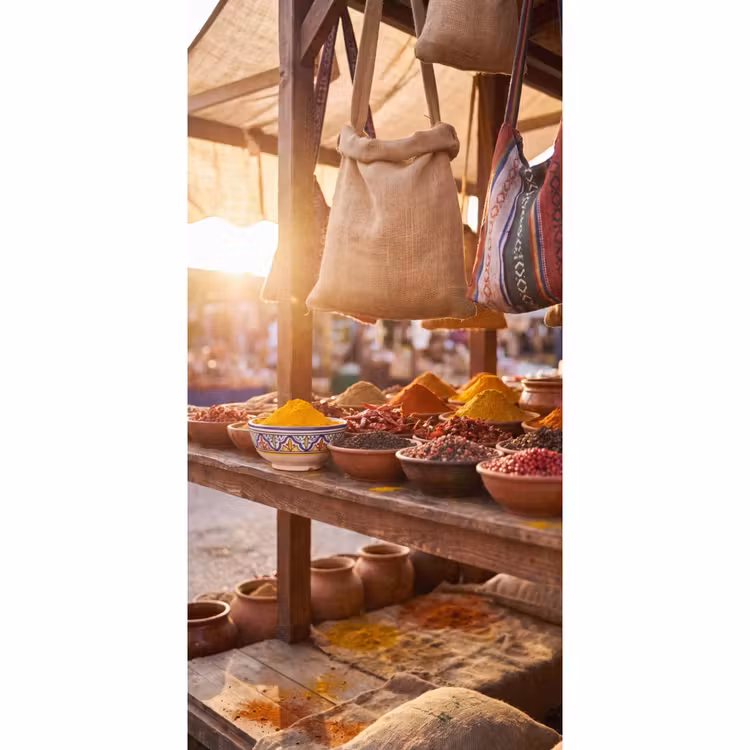 Behang - Specerijen - Markt - Kleurrijk — 2