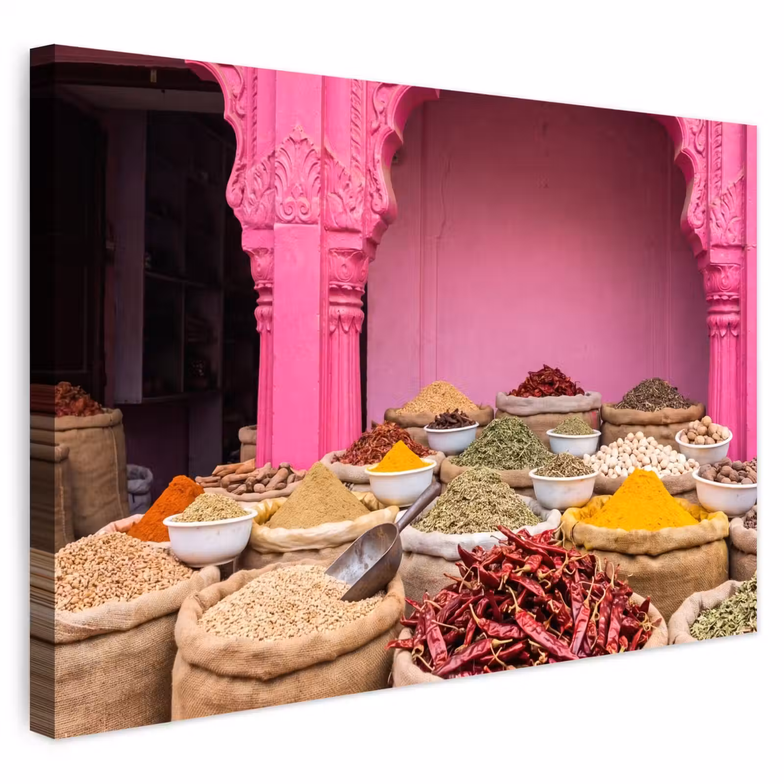 Buiten canvas - Kruiden - Markt - Roze — 1