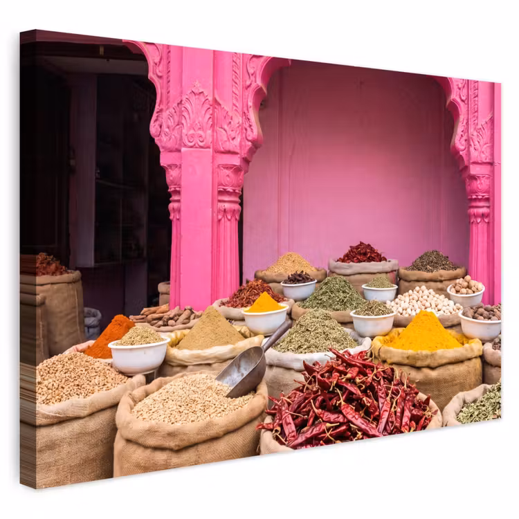 Buiten canvas - Kruiden - Markt - Roze — 1