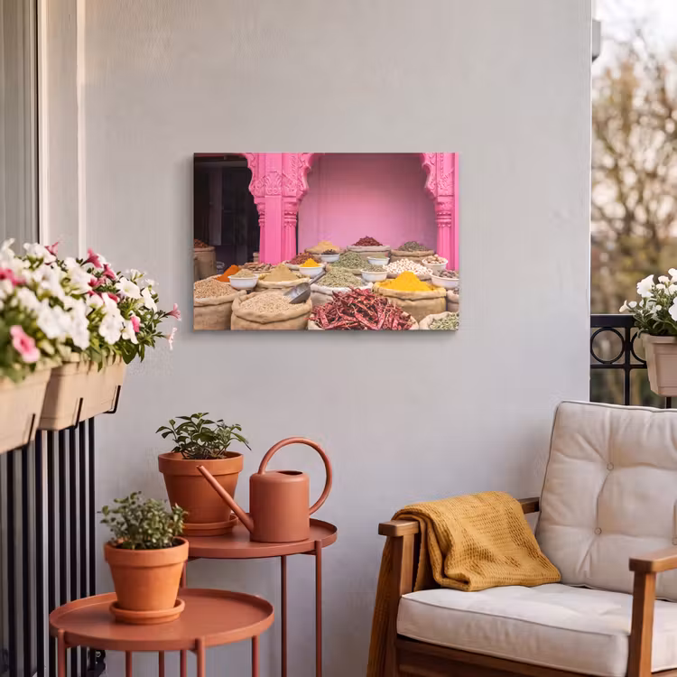 Buiten canvas - Kruiden - Markt - Roze — 3
