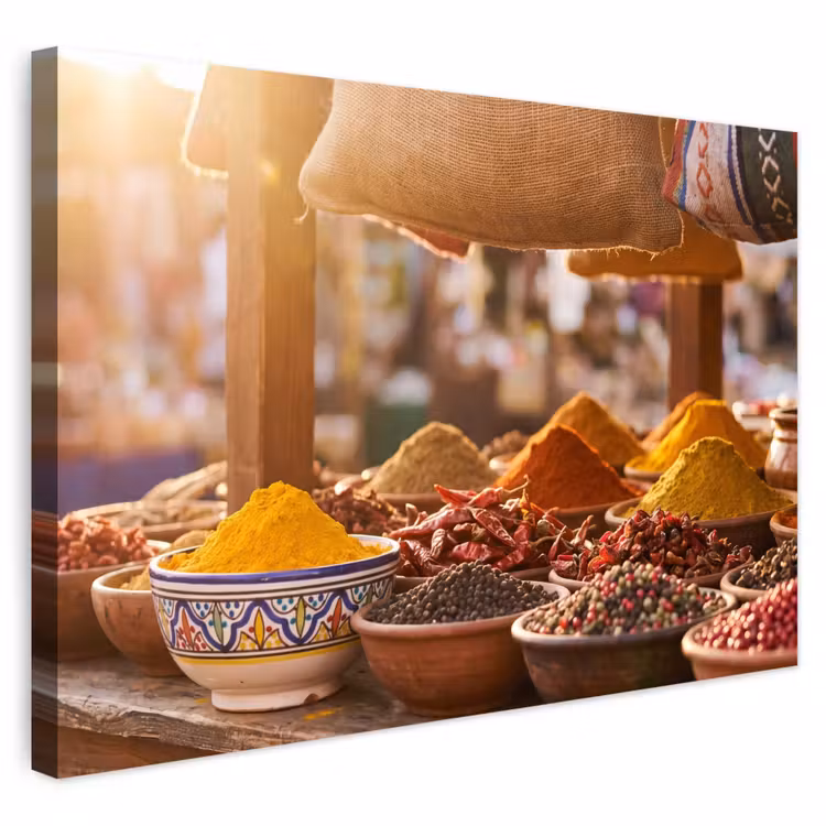 Buiten canvas - Specerijen - Markt - Kleurrijk — 1