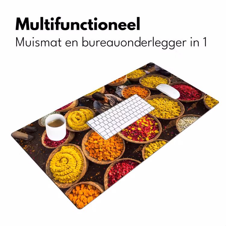 Bureau onderlegger - Bloemen - Markt - Kleurrijk — 7